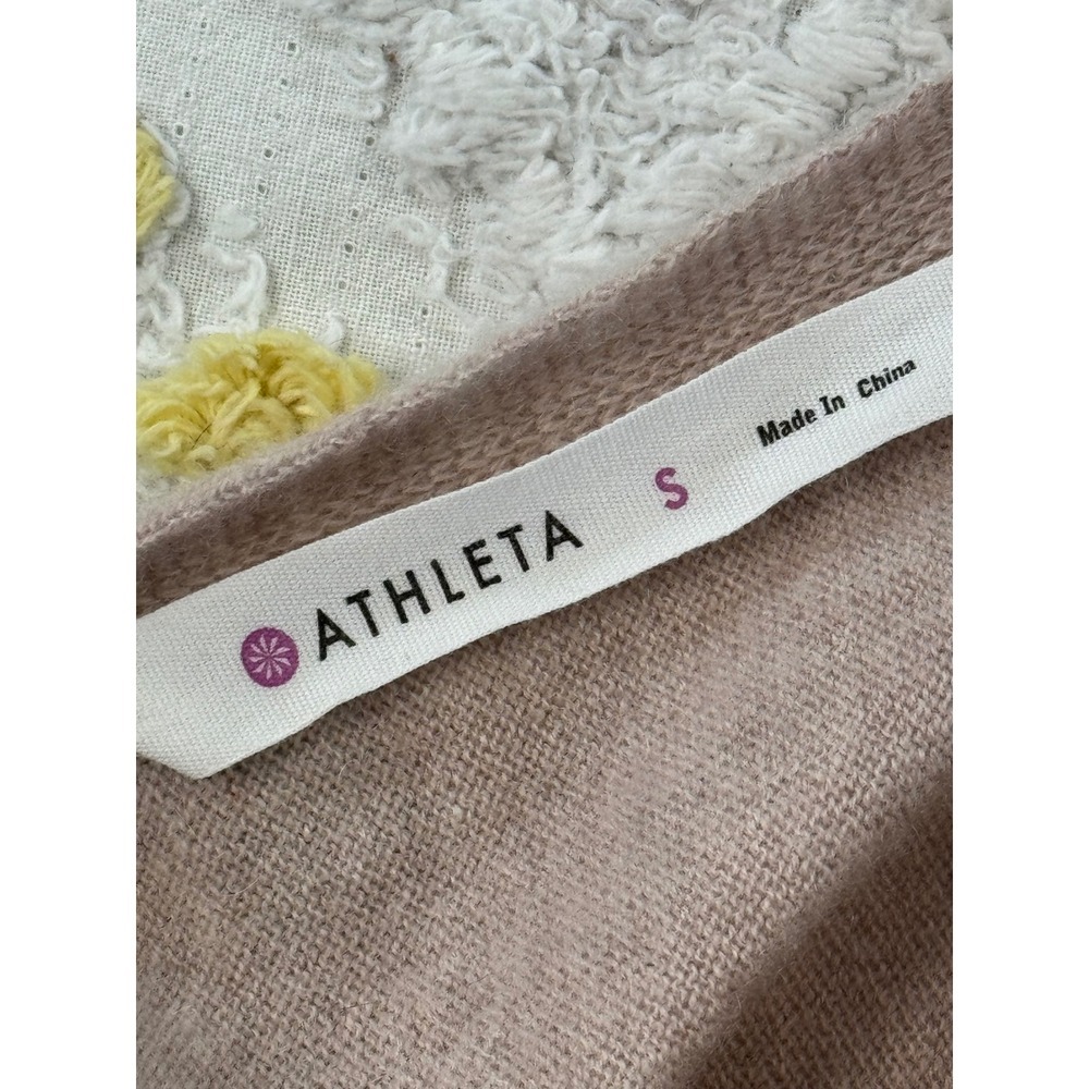 Athleta 100% Cashmere Twist Back Sweater Oatmeal Beige Womens Small RN 54023 - Picture 7 of 10